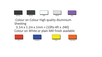 Aluminium Sheet 10'x 4' all Colours From $185 to $225